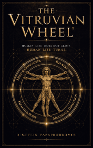 Book cover of The Vitruvian Wheel by Demetris Papaprodromou.